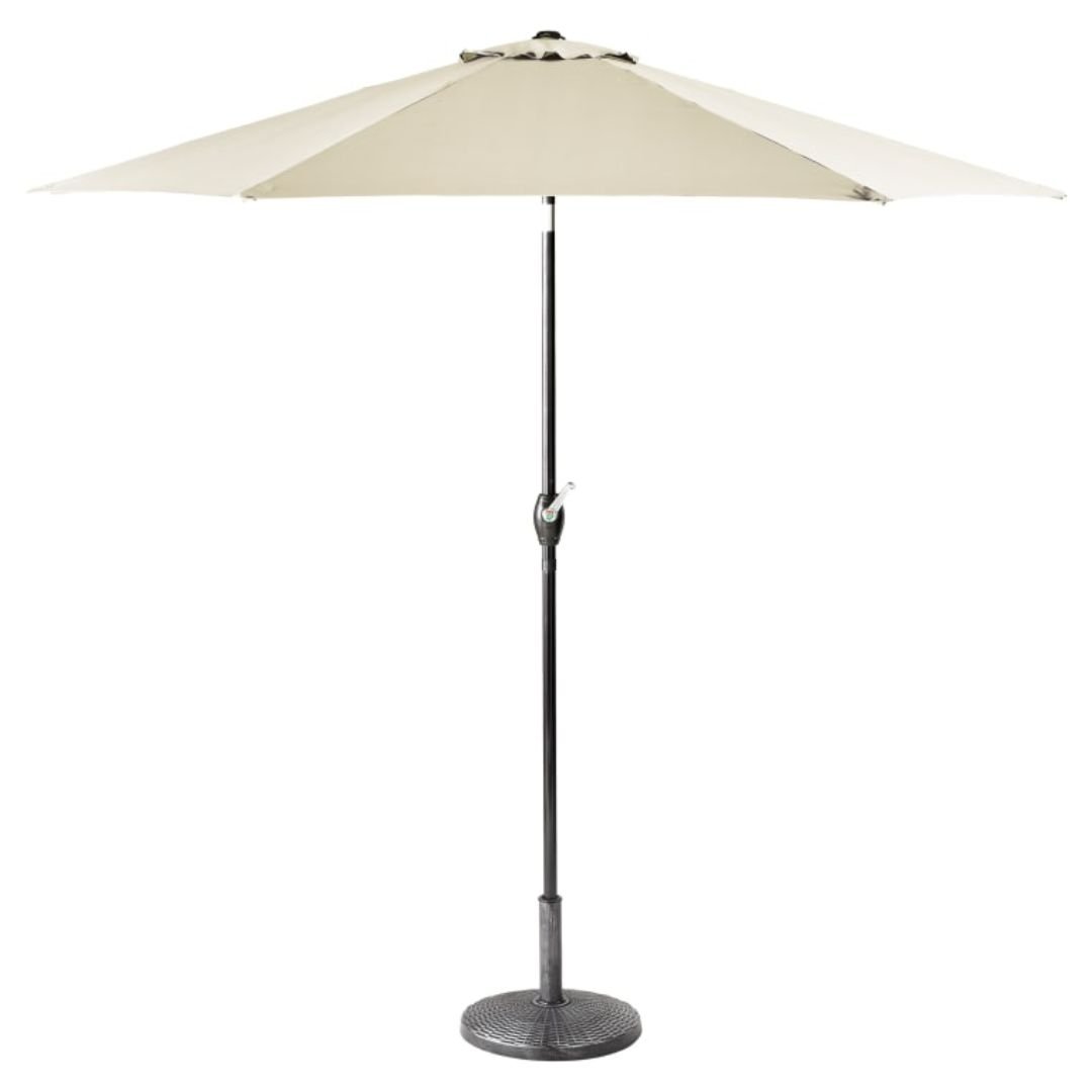 2.7m Cream Garden Parasol with Tilt & Crank Handle - Durable Aluminium