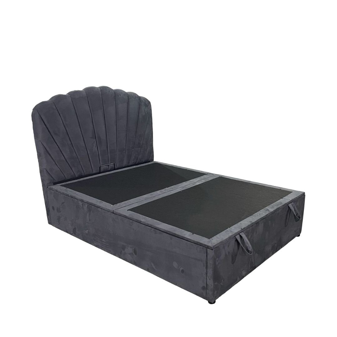 Wembley Grey Suede Ottoman Storage Bed - Single, Double, King Sizes