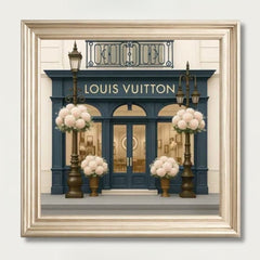 LV Boutique Champagne Step Frame Wall Art 70x70cm Luxury Decor Wall Art