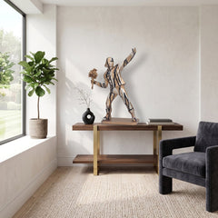 Home Luxe Modern Drip Art Flower Thrower Sculpture Figure | Gold