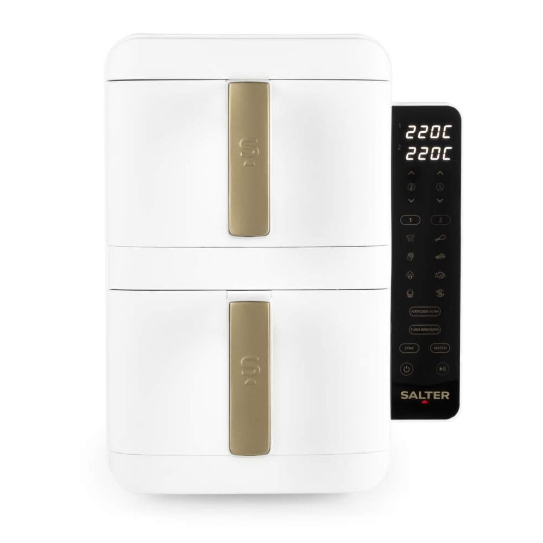 Salter VertiCook Ultra 9L Stackable Dual Air Fryer White & Gold