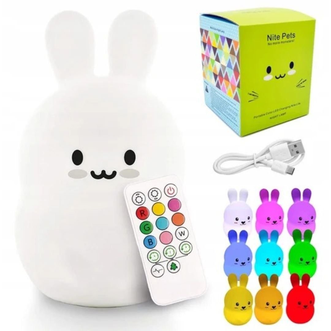 Nite Pets Penguin LED Night Light - 9 Color Changing Silicone Lamp