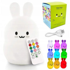 Nite Pets Penguin LED Night Light - 9 Color Changing Silicone Lamp