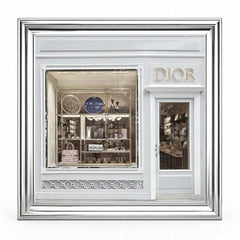 Dior Maison Boutique Silver Step Frame 70x70cm Luxury Wall Art Decor