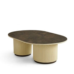 San Diego Oval Mocha Ceramic Coffee Table 120x60x40cm