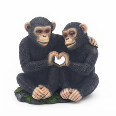 Home Luxe Cheeky Monkeys Twin Heart Gesture Statue Figure | 13cm