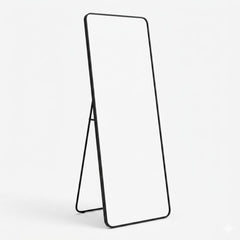 Verona Black Soft Edged Metal Mirror - 60x165cm Modern Full Length