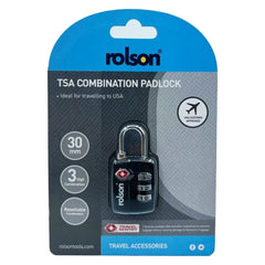 Rolson 30mm TSA Approved 3-Digit Combination Padlock for USA Travel
