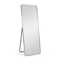 Verona Silver Soft Edged Metal Mirror - 60x165cm Modern Full Length