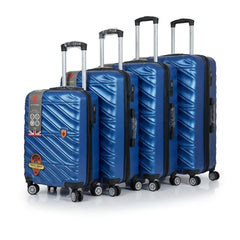 Royal Blue 4-Piece ABS Luggage Set - TSA Lock & 360° Spinner Wheels