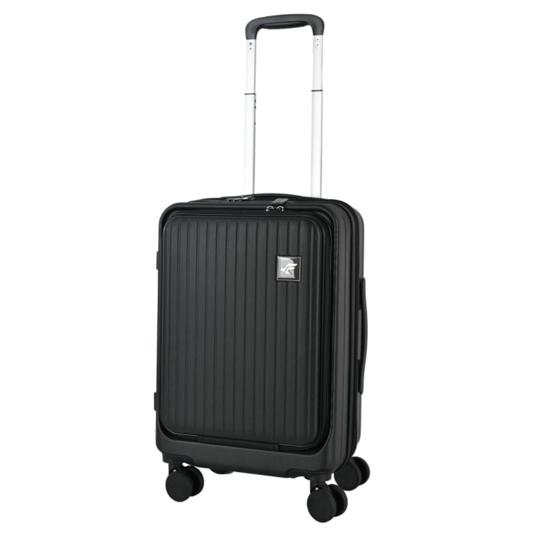 Black Charging Cabin Case - Hardshell Carry On Suitcase with USB Port