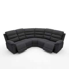 Montana Dark Grey Fabric Electric Recliner Corner Sofa with Bluetooth