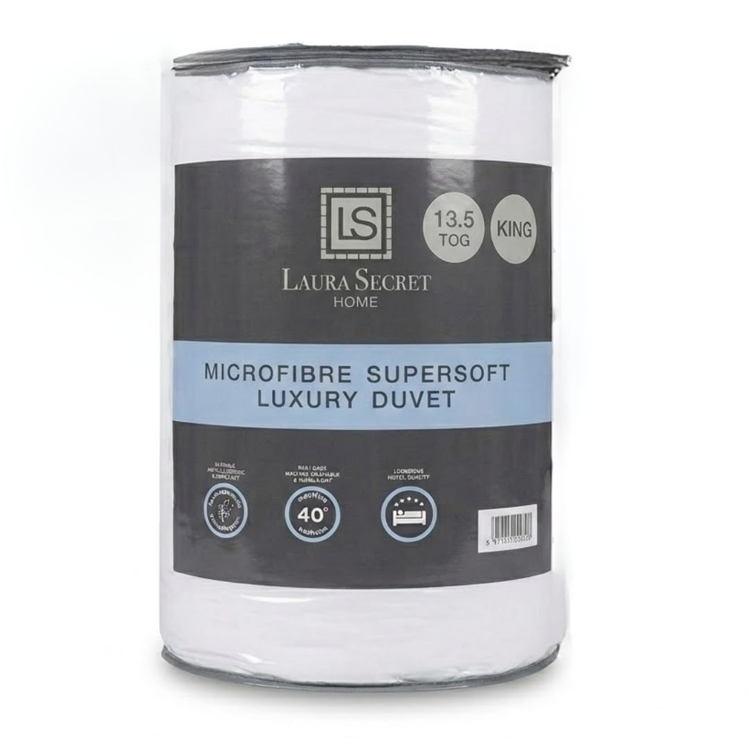 Laura Secret Home King Size Luxury 13.5 Tog Microfibre Duvet - White