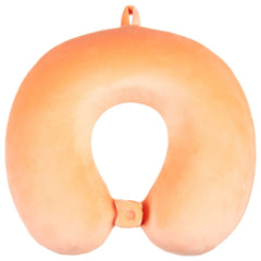 Orange Memory Foam Travel Pillow - U-Shaped Neck Support & Comfort