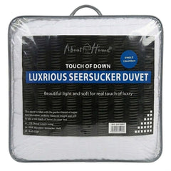 About Home Single Seersucker Duvet - Touch of Down Luxury Microfibre