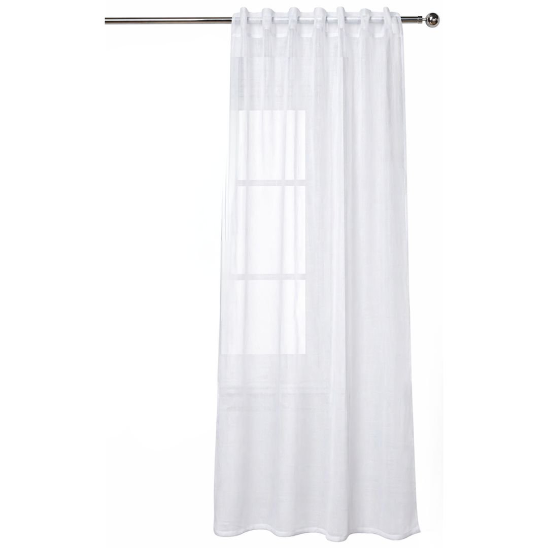 White Amber Textured Voile Curtain Panel - 55" x 90" Home Collection