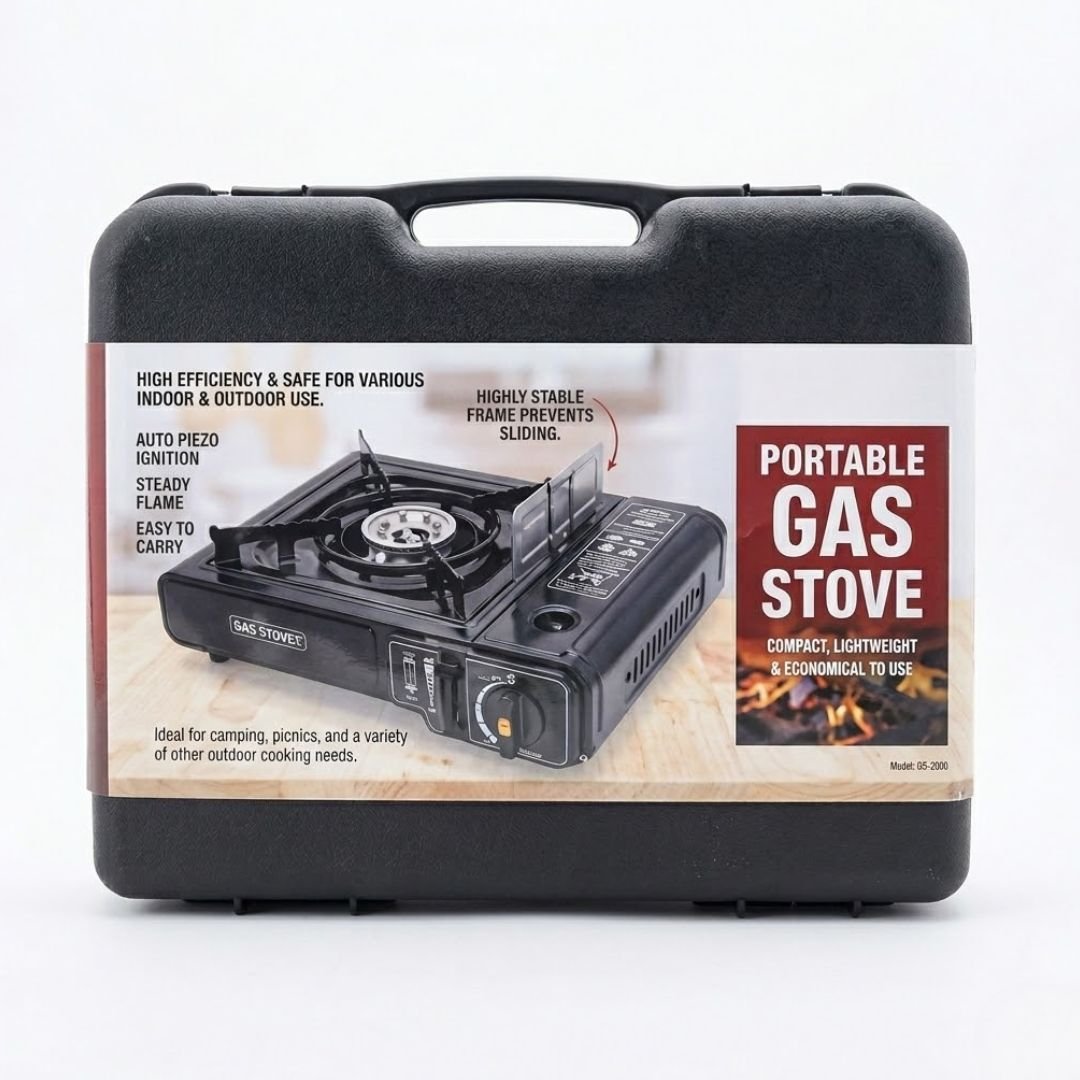 Marksman Portable Gas Stove with Carry Case - Ideal for Camping & BBQ