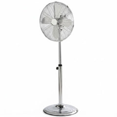 16" Chrome Metal Stand Fan - Oscillating & Adjustable Pedestal Fan