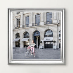 Dior Joaillerie Silver Step Frame Luxury Wall Art 70x70cm Home Decor