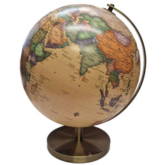 Leonardo Collection Large Rotating Globe - Cream & Gold Desk Decor