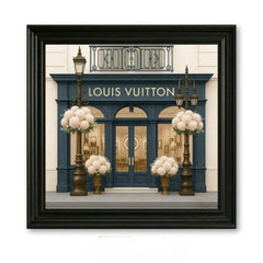 LV Boutique Black Step Frame Wall Art 70x70cm Luxury Home Decor Accent