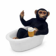 Home Luxe Cheeky Monkey Relax Bath Bathtub Cigar Statue Figure | 16cm