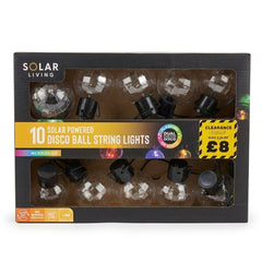 Solar Living 10 Multicolour LED Disco Ball String Lights - Solar Power