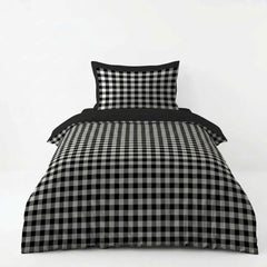 Gaveno Cavailia Black Gingham Single Duvet Cover Microfibre Bed Set