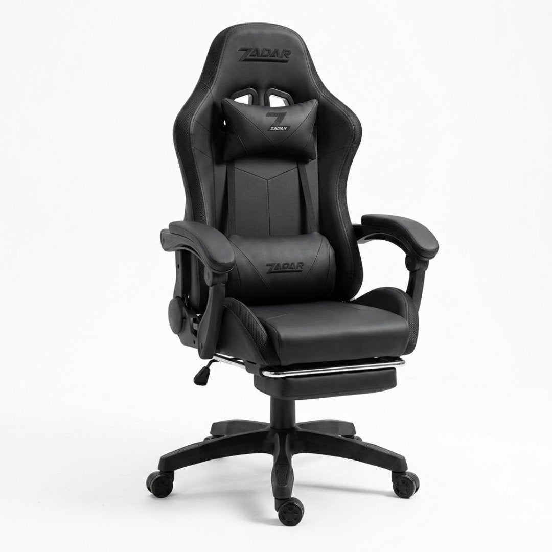 ZADAR Black Musical Gaming Chair with Bluetooth, RGB & Footrest