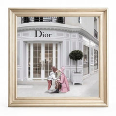 Dior Jewelry Champagne Step Frame Wall Art 70x70cm Luxury Decor
