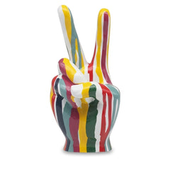 Home Luxe Drip Art Peace Hand Sign Gesture Sculpture Figure | Multi