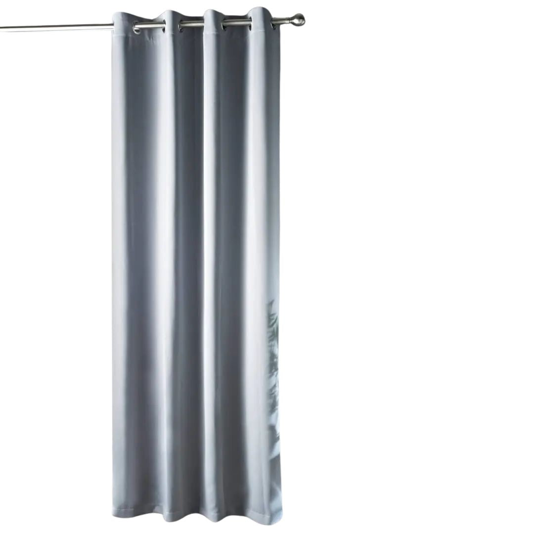 Cambridge Grey Blackout Curtain Panel - 54 x 86" Luxury Eyelet Drapery