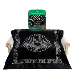 Gaveno Cavailia Black Greek Key Reversible King Rashel Blanket 4kg