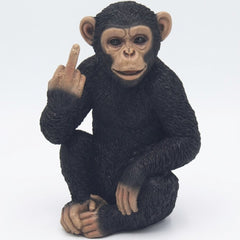 Home Luxe Cheeky Monkey Middle Finger Gesture Statue Figure | Black