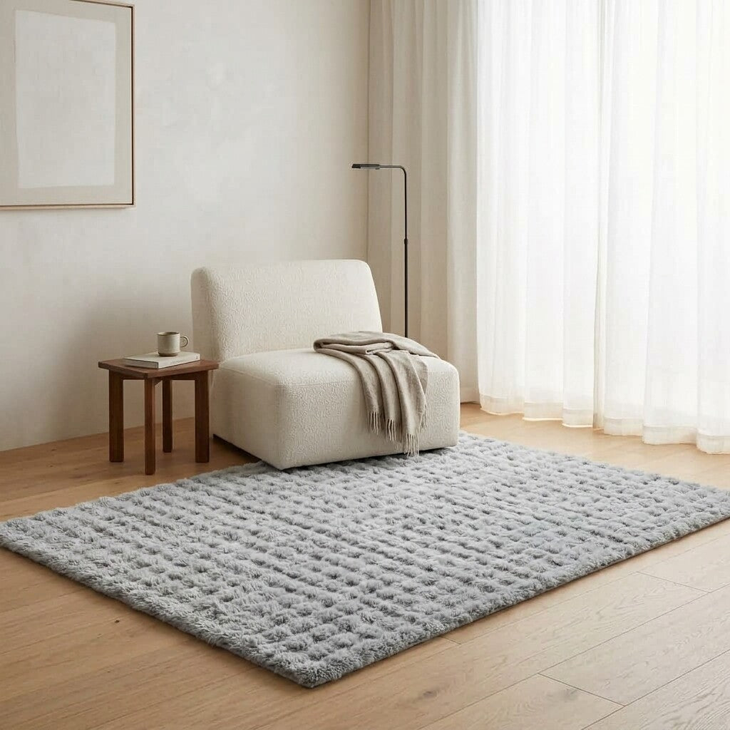 Home Luxe Grey Bubble Faux Fur Rug Soft Shaggy Living Room 160x230cm