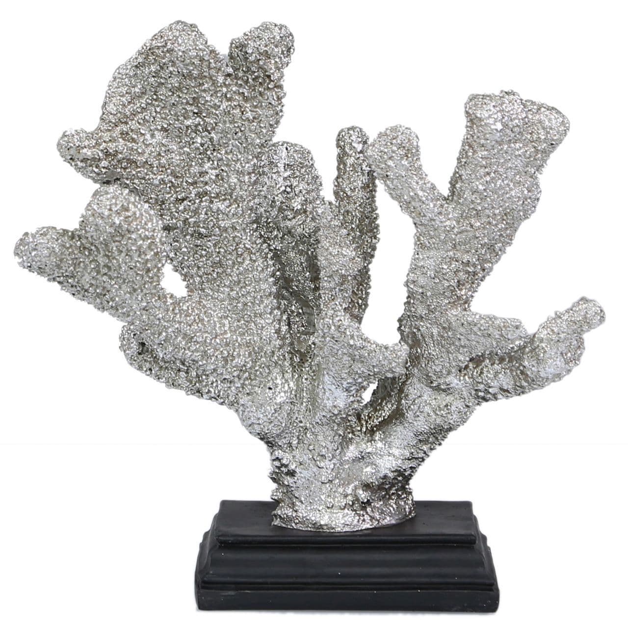 [EKM-AUTOGENERATED]25cm Coral Decoration Silver Black Stand