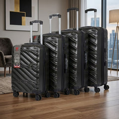 Black 4-Piece ABS Luggage Set - TSA Lock & 360° Spinner Wheels