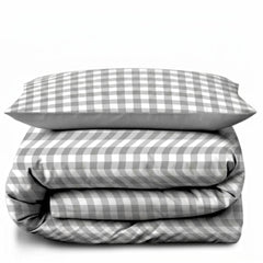 Gaveno Cavailia Natural Gingham Single Duvet Cover Bedding Set