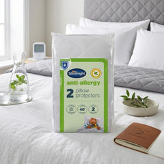 Silentnight Anti-Allergy Pillow Protector 2pk - Soft & Secure White