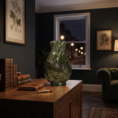 Home Luxe Emerald Green Glass Fish Shaped Flower Vase Decor | 30cm