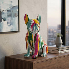 Lesser & Pavey Drip Art French Bulldog Figurine - Colorful Home Decor