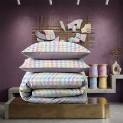Gaveno Cavailia Pastel Gingham Double Duvet Cover Microfibre Bed Set