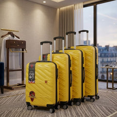 Yellow 4-Piece ABS Luggage Set - TSA Lock & 360° Spinner Wheels