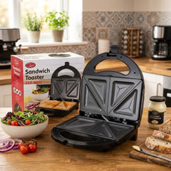 750W Sandwich Toaster - Non-Stick Plates & Cool Touch Handle