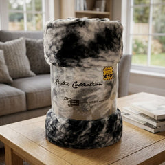 Kutex Black & White Tiger Mink Faux Fur Throw - King Size 200x240cm