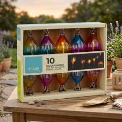 Solar Powered Hot Air Balloon String Lights 10pk - Flame Effect Decor