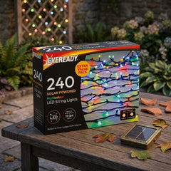 Eveready 240 Multicolour LED Solar String Lights - 22m Garden Decor