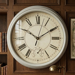 Traditional Lincoln Cream Wall Clock Vintage Roman Numeral Dial