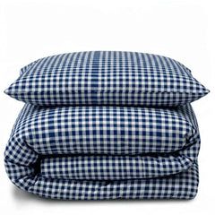 Gaveno Cavailia Blue Gingham Single Duvet Cover Microfibre Bed Set