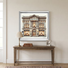 LV Store Silver Step Frame Wall Art 70x70cm Luxury Home Decor Statement